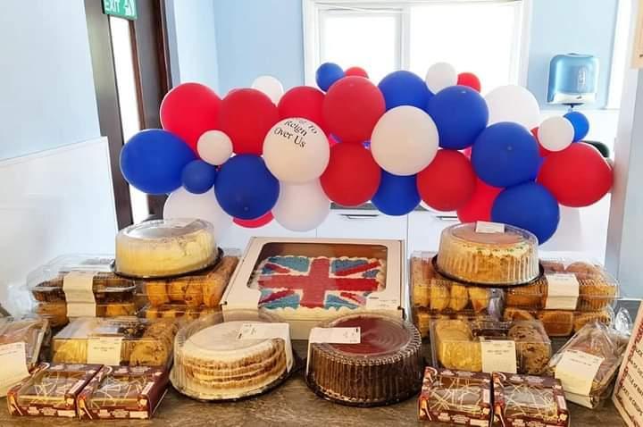 Some of the cakes ready for eating at our Platinum Jubilee Celebrations